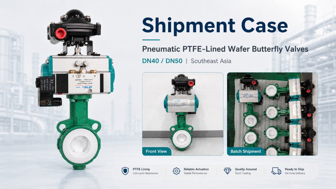 PTFE-Lined butterfly valve with pneumatic actuator дроссельная заслонка с пневмоприводом