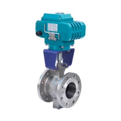 Электрический V-образный фланцевый шар