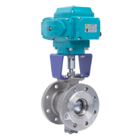 Электрический трехсторонний фланговый шаровой клапан