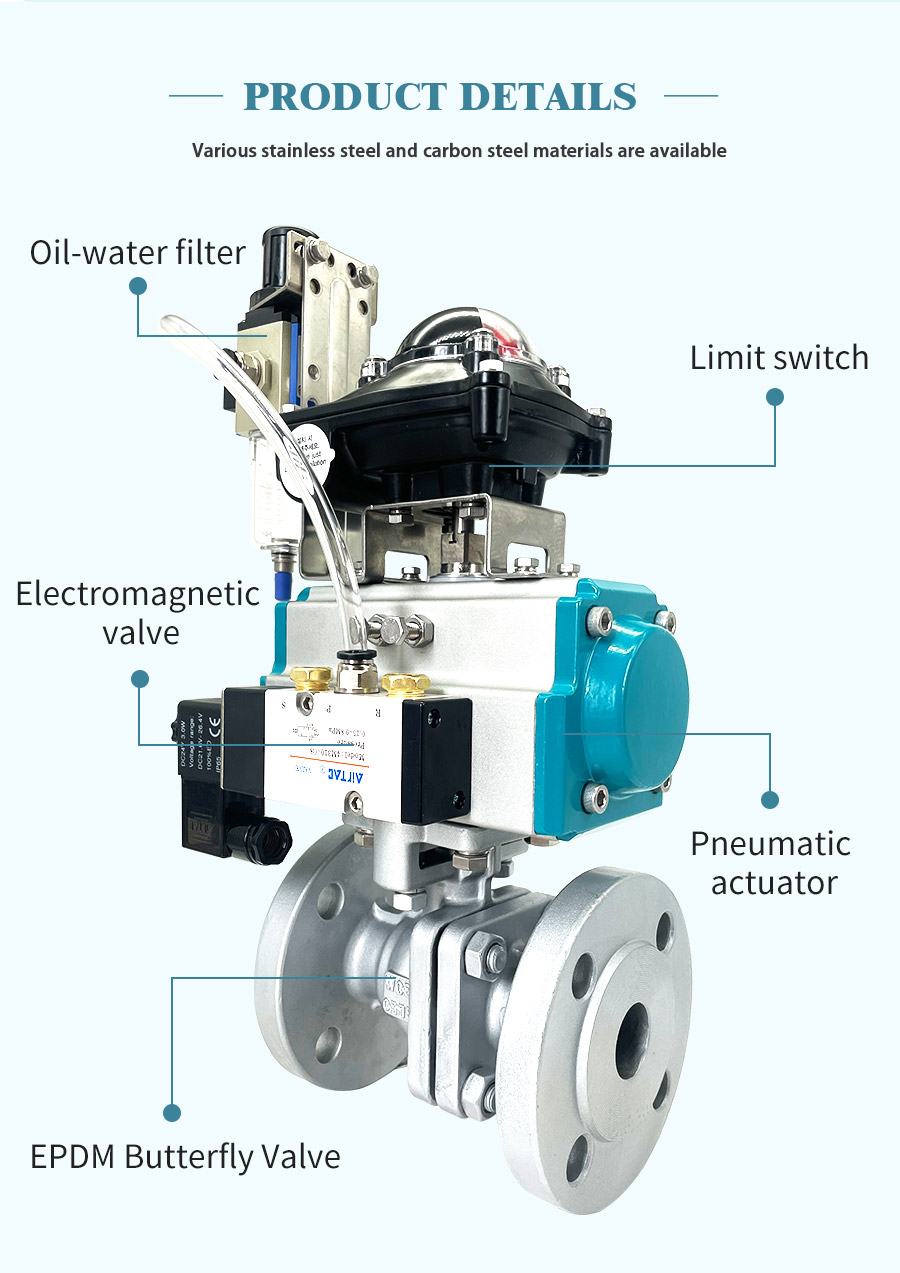 气动碳钢法兰球阀+限位开关_03