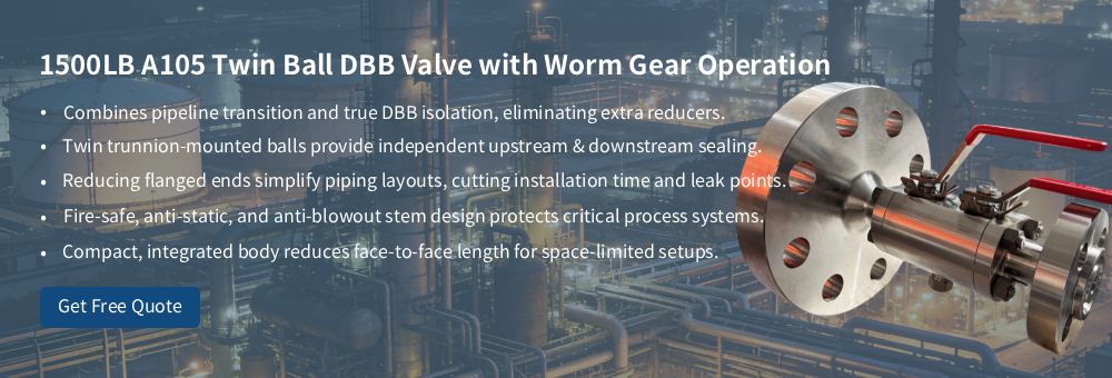 Уменьшить фланцевый двойной шаровой клапан DBB